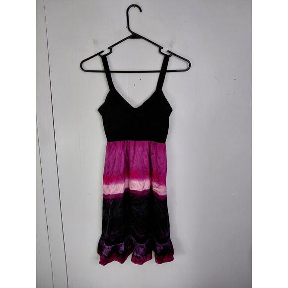 Bebe Dress Womens Small Mini Colorblock Silk Stretch Bandage Babydoll Y2K - Picture 1 of 9